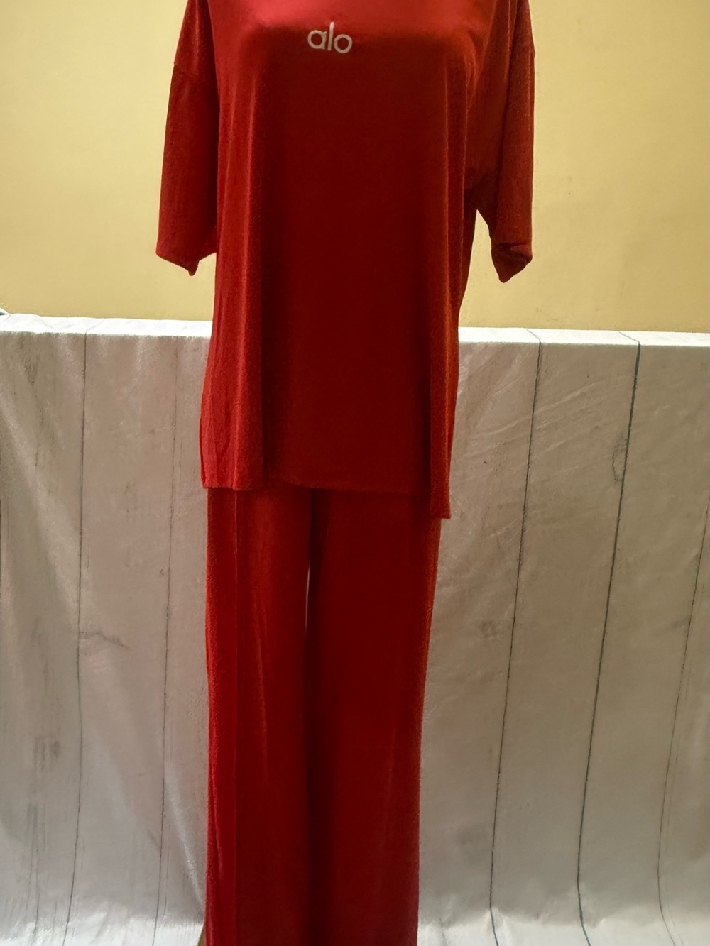 Yoga Women's Red Wide-Leg Sweat Set - Picture 3 of 5